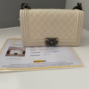 Authentic Chanel medium boy bag